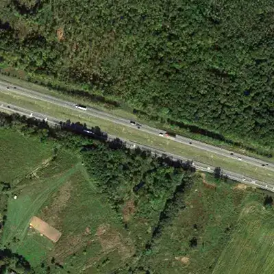 Aerial view of an active road
