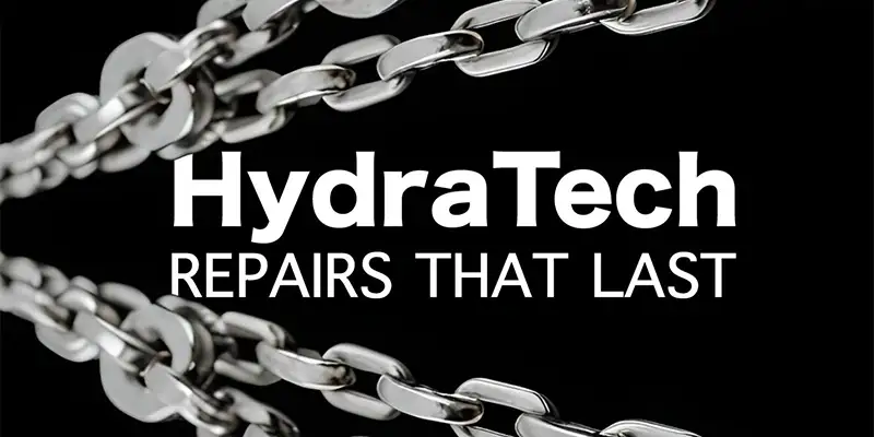 Chains and text that reads, 'HydraTech, Repairs That Last'