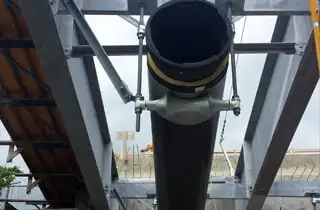 An open, newly installed pipe