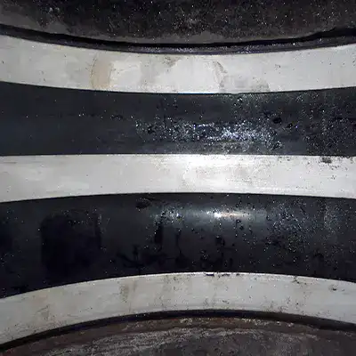 HydraTite installed with three retaining bands in a small-diameter pipe