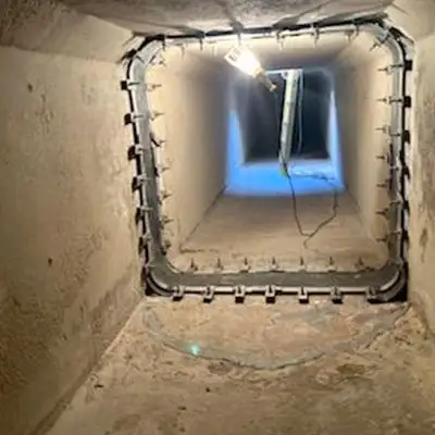 A box-shaped flume sealed with HydraTite