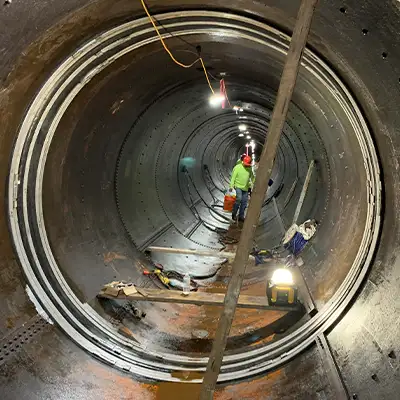 HydraTite installed over a joint in a metal pipe