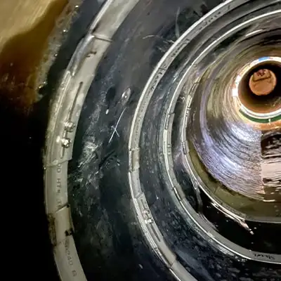 Three HydraTite seals installed in an interlocking sleeve