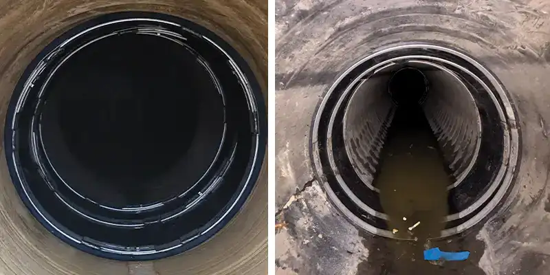 A restoration project utilizing HydraTite to seal the joints in a compromised pipe