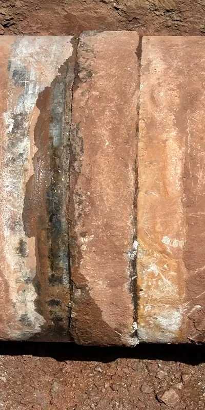 External view of a leaking pipe