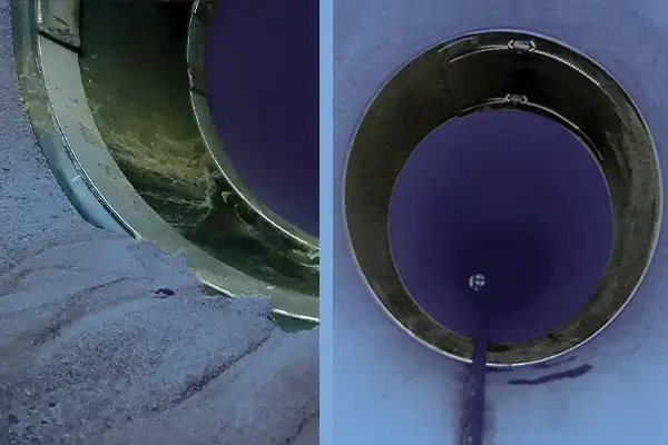 HydraTite and HydraLock installed in pipes, sealing joints