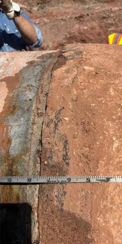 External view of a leaking pipe