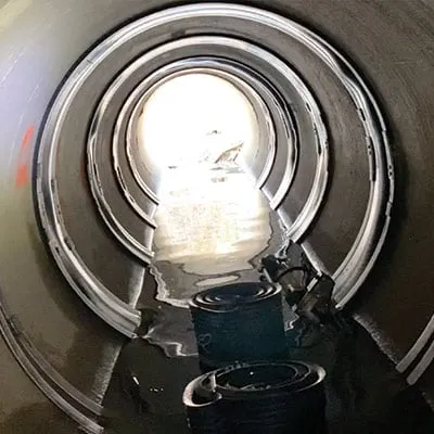 Several HydraTite seals installed over the joints of this concrete culvert