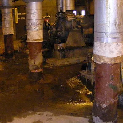 Leaking ash sluice pump intake manifolds