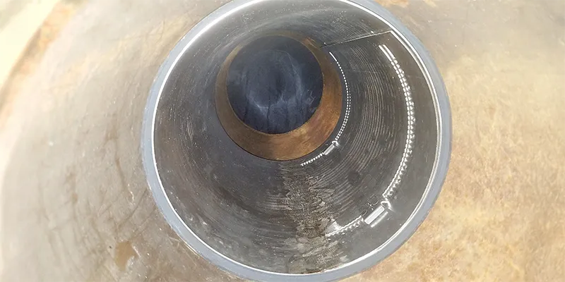 A small-diameter pipe that has been sealed with HydraLock