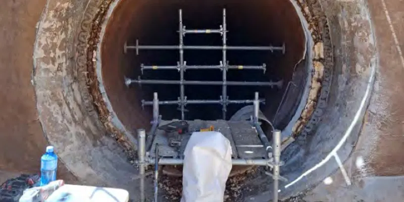 A portion of pipe that is being worked on so that the HydraTite seal can be properly installed